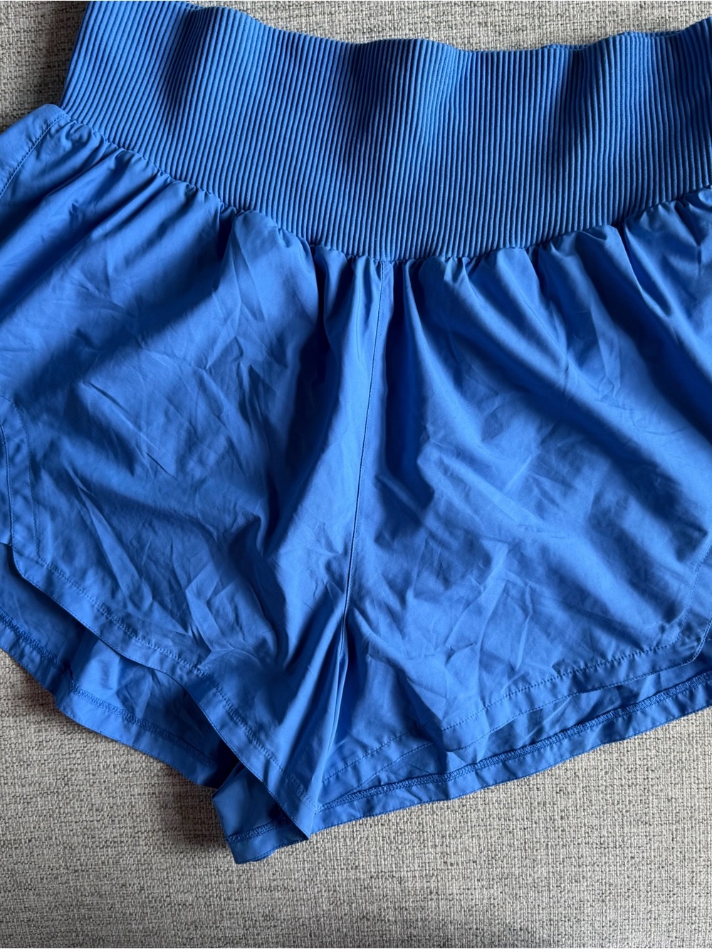 FP Movement by Free People Blue carpe diem Ribbed-Waist Athletic Shorts